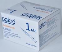 1 мл трехкомпонентный шприц Pakro инсулиновый U100 , с иглой 0,3х13, 100 шт купить в Нижнем Новгороде
